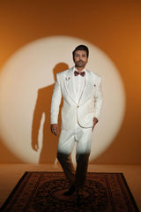 HF Designs Classic White Tuxedo with Satin Lapel