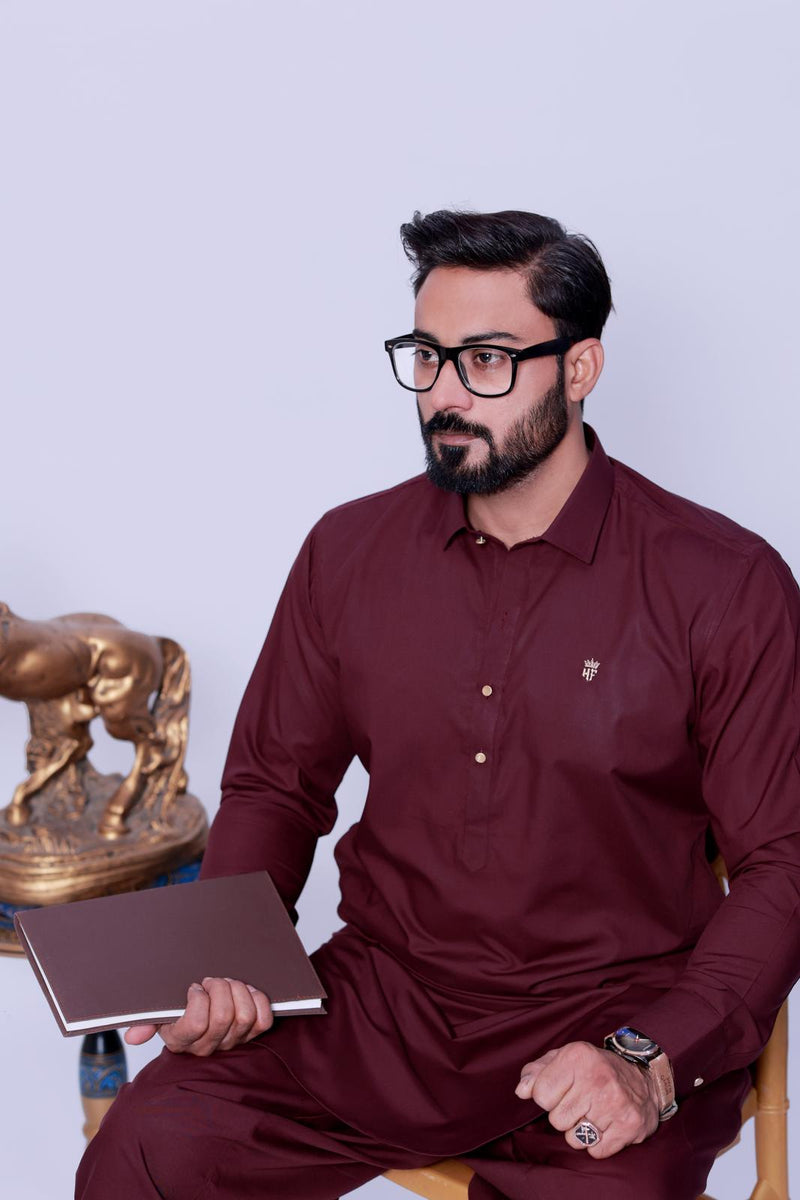 MAROON CASUAL KURTA SHALWAR