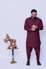 MAROON CASUAL KURTA SHALWAR